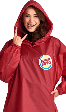плащ с логотипом на груди для «Burger King»