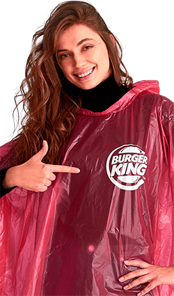 пончо с логотипом на груди для «Burger King»